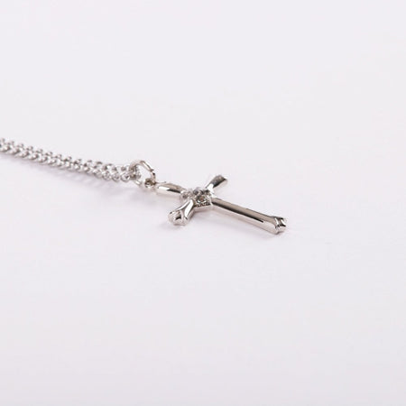 NECKLACE CROSS W/CZ STERLING SILVER 18"