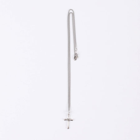NECKLACE CROSS W/CZ STERLING SILVER 18"