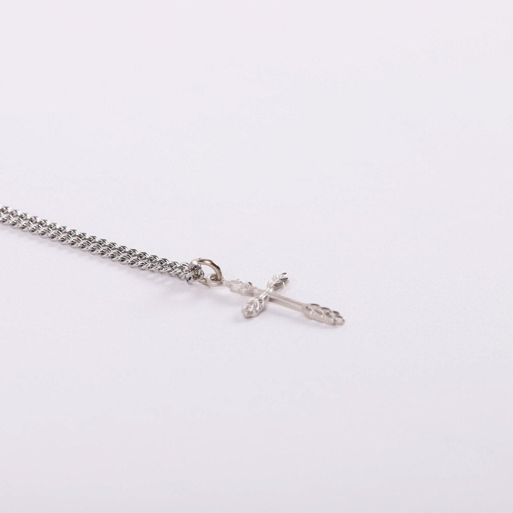 NECKLACE CROSS WHEAT STERLING SILVER 18"