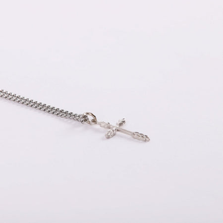 NECKLACE CROSS WHEAT STERLING SILVER 18"