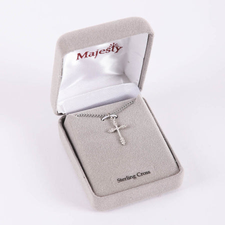 NECKLACE CROSS WHEAT STERLING SILVER 18"