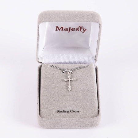 NECKLACE CROSS WHEAT STERLING SILVER 18"