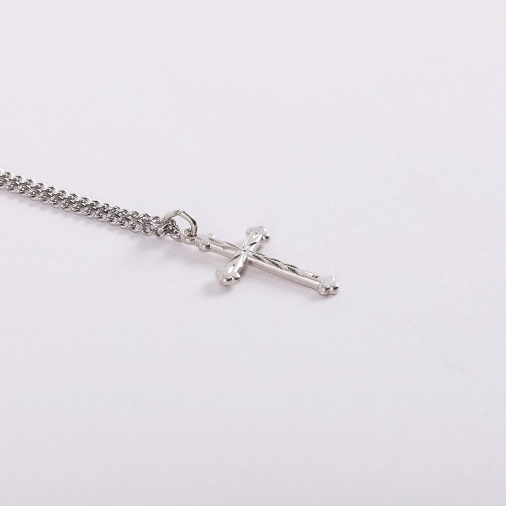 NECKLACE CROSS CUT STERLING SILVER 18"