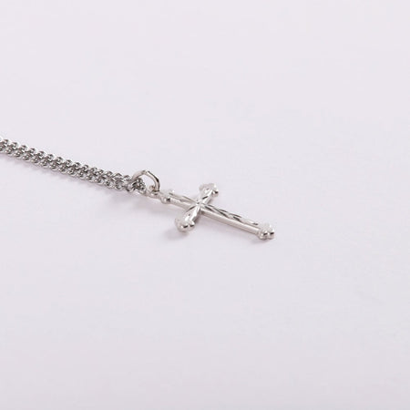 NECKLACE CROSS CUT STERLING SILVER 18"