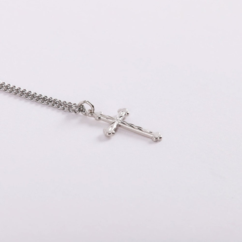 NECKLACE CROSS CUT STERLING SILVER 18"
