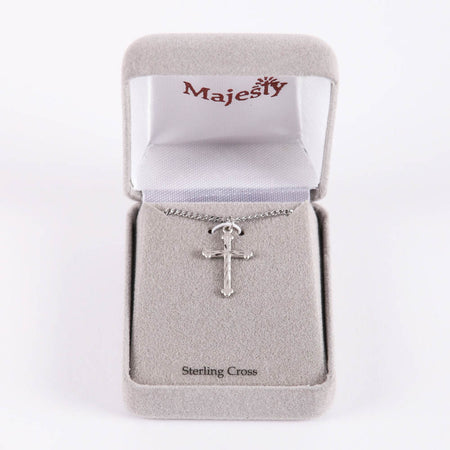 NECKLACE CROSS CUT STERLING SILVER 18"