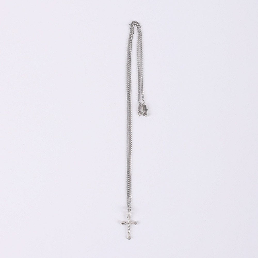 NECKLACE CROSS CUT STERLING SILVER 18"