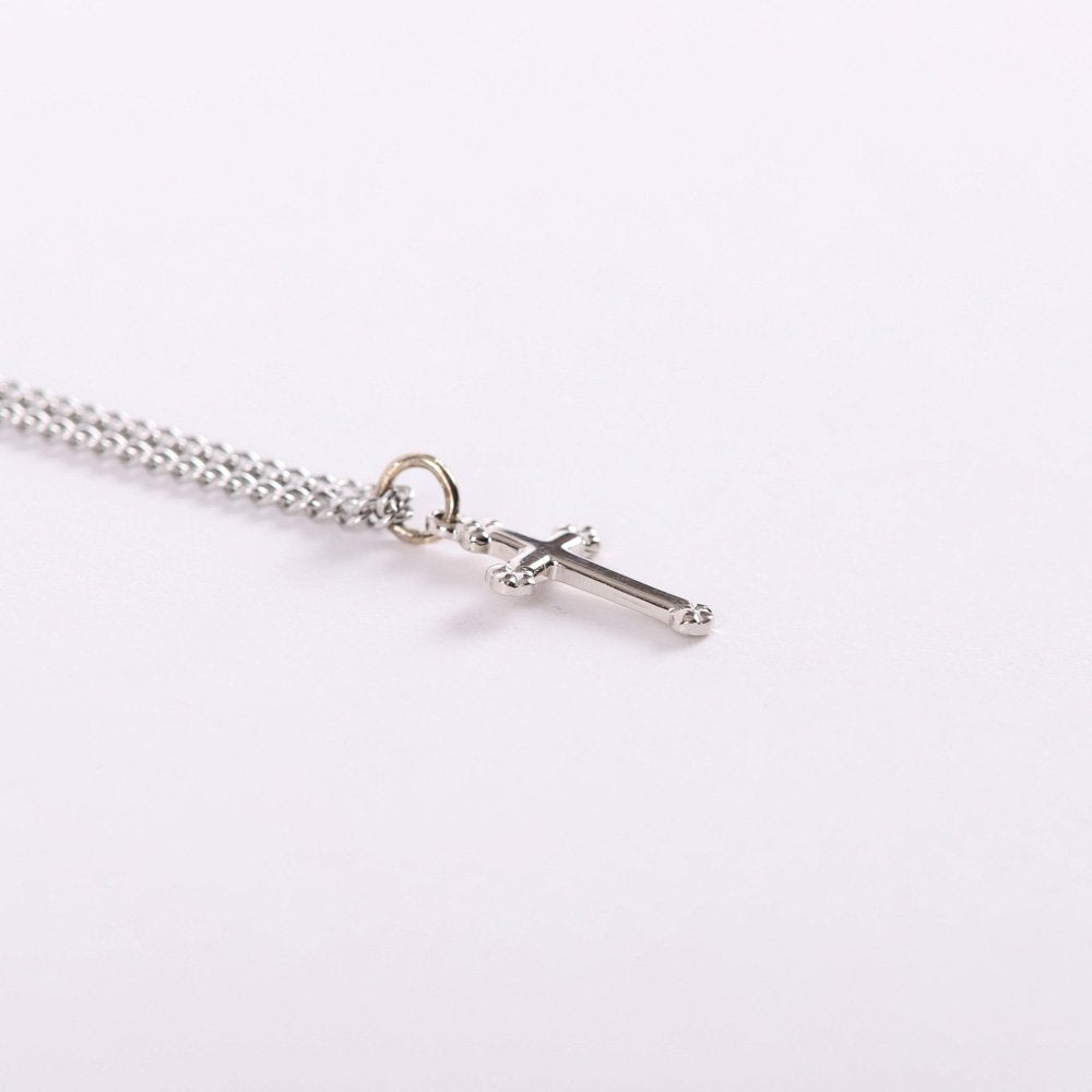 NECKLACE CROSS BUDDED STERLING SILVER 16-18"