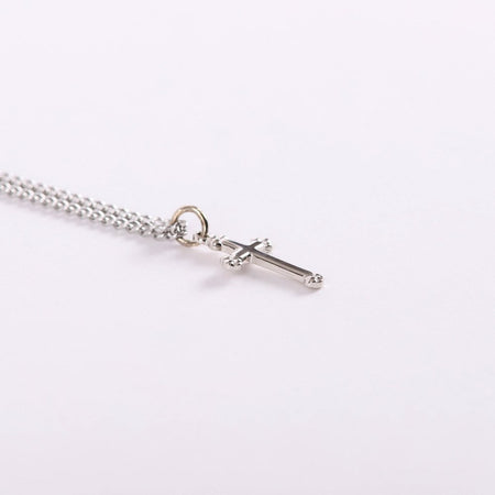 NECKLACE CROSS BUDDED STERLING SILVER 16-18"