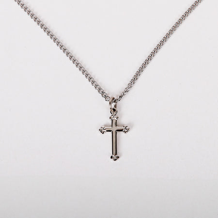NECKLACE CROSS BUDDED STERLING SILVER 16-18"