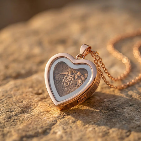 NECKLACE TEMPLE MOUNT SOIL HEART ROSE GOLD 20"