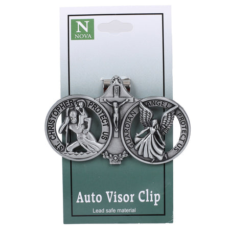 VISOR CLIP ANGEL ST CHRISTOPHER PK4