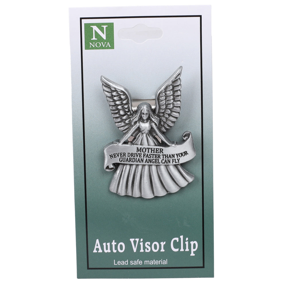 VISOR CLIP ANGEL NEVER DRIVE FASTER MOTHER PK4