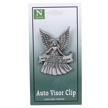 VISOR CLIP ANGEL NEVER DRIVE FASTER DAUGHTER PK4
