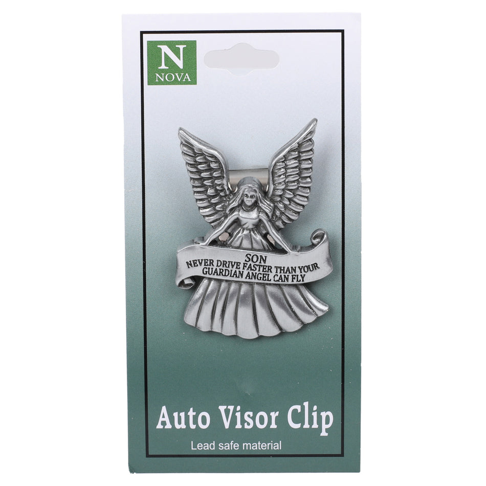 VISOR CLIP ANGEL NEVER DRIVE FASTER SON PK4