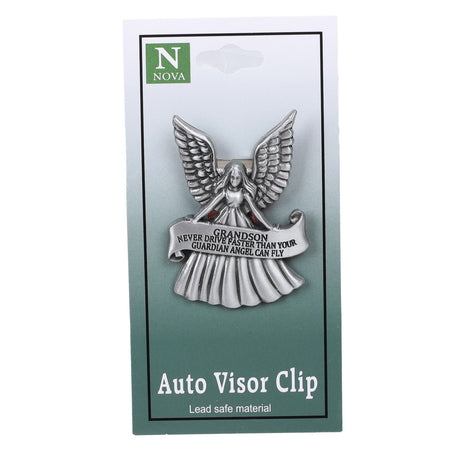 VISOR CLIP ANGEL NEVER DRIVE FASTER GRANDSON PK4