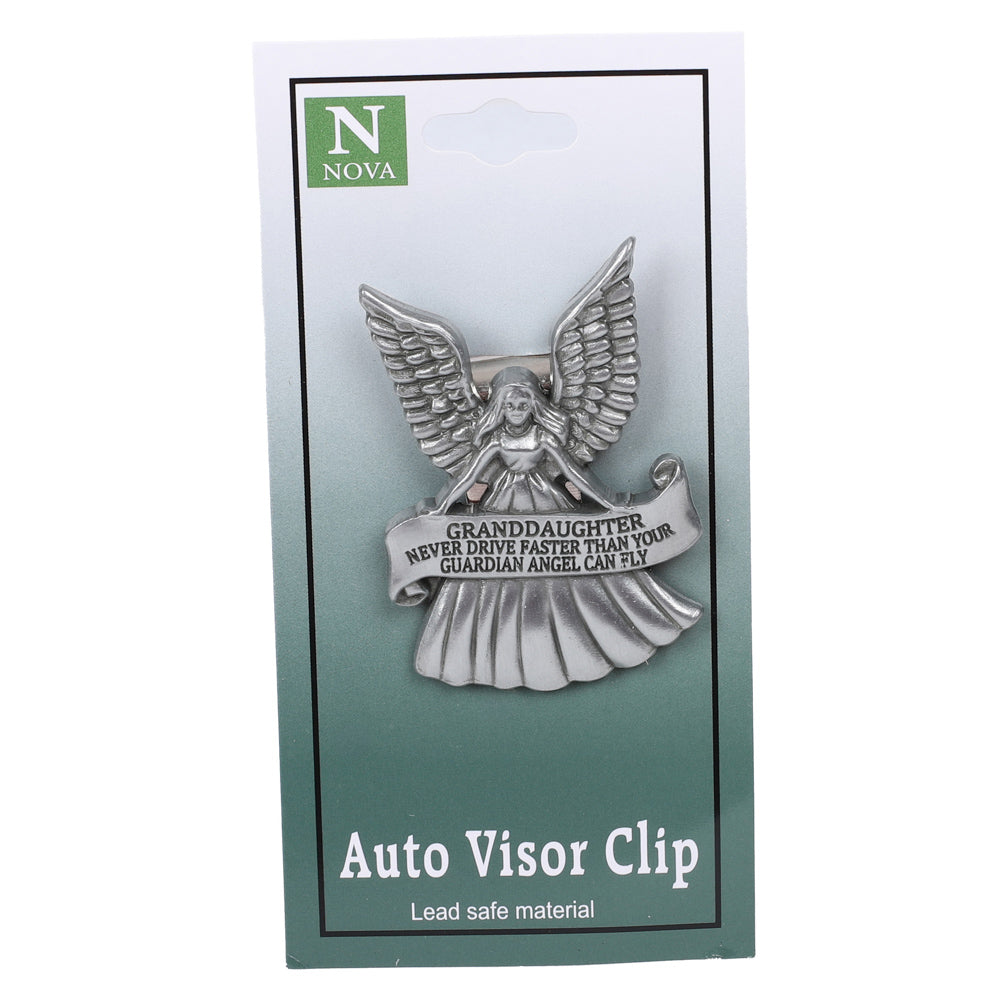 VISOR CLIP ANGEL NEVER DRIVE FASTER GRANDDAUGHTER PK4