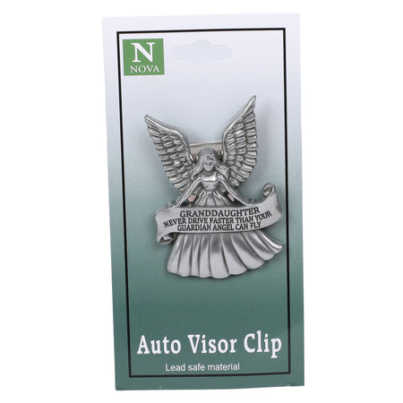 VISOR CLIP ANGEL NEVER DRIVE FASTER GRANDDAUGHTER PK4