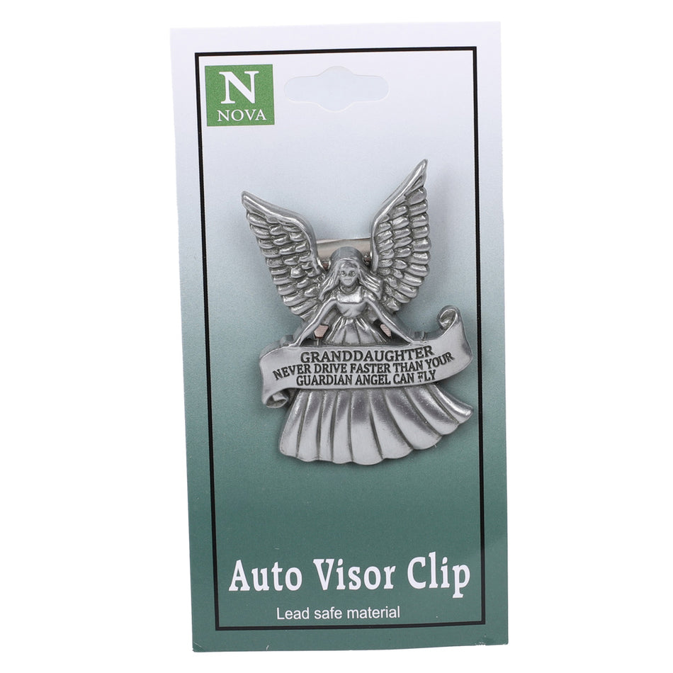 VISOR CLIP ANGEL NEVER DRIVE FASTER GRANDDAUGHTER PK4