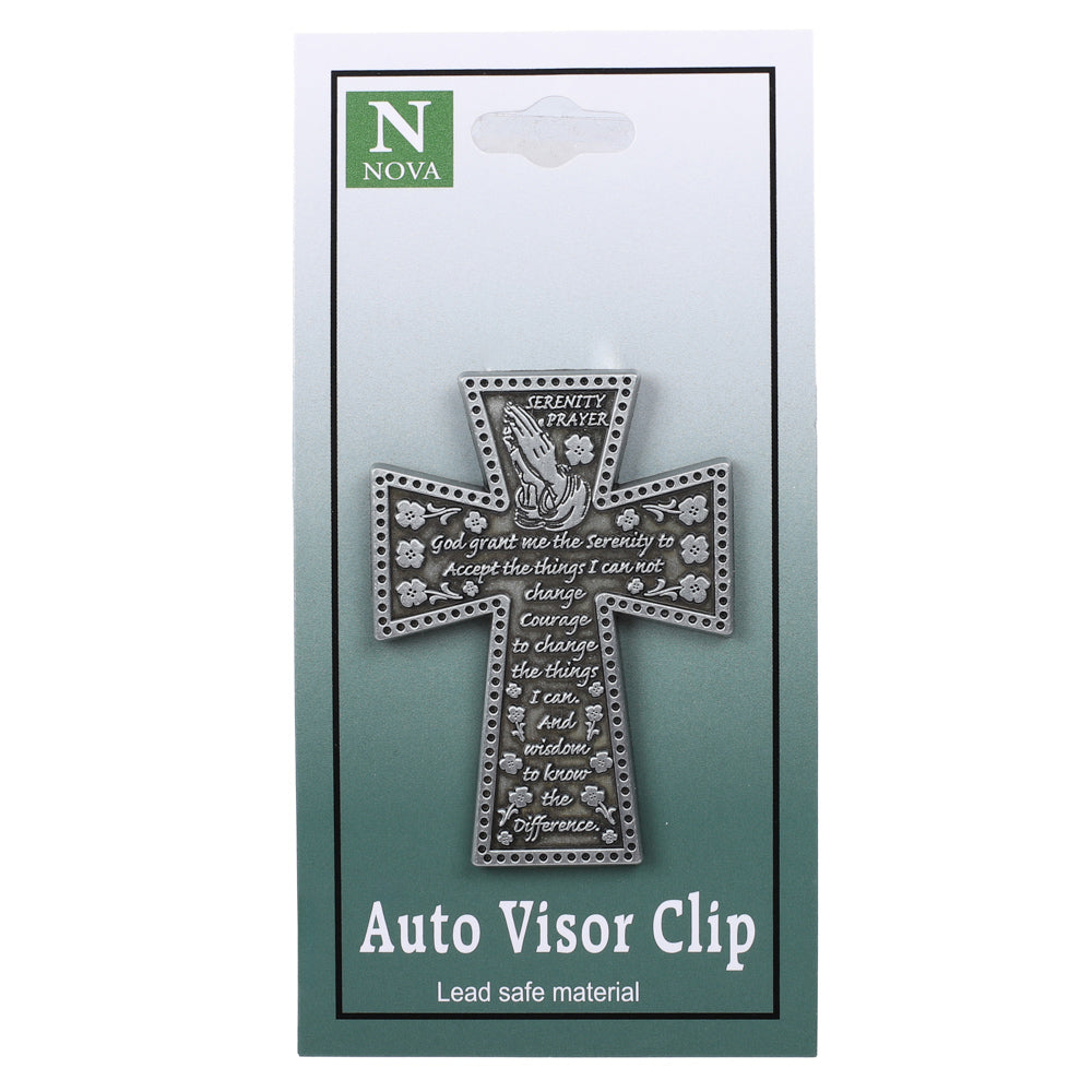 VISOR CLIP CROSS SERENITY PRAYER PK4