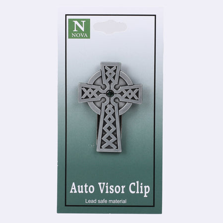 VISOR CLIP CELTIC CROSS W/ STONE PK4