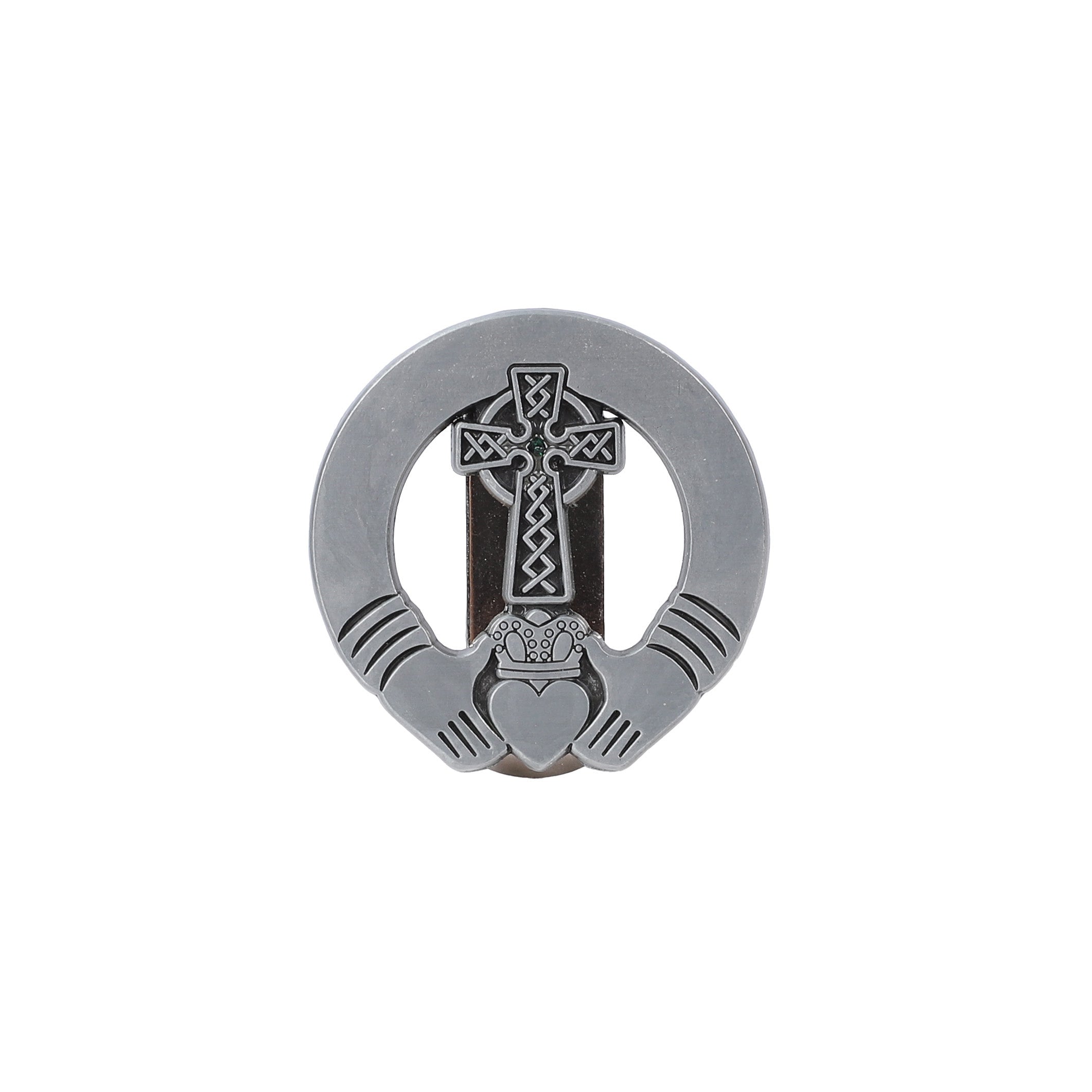 VISOR CLIP CLADDAGH W/ CROSS AND STONE PK4