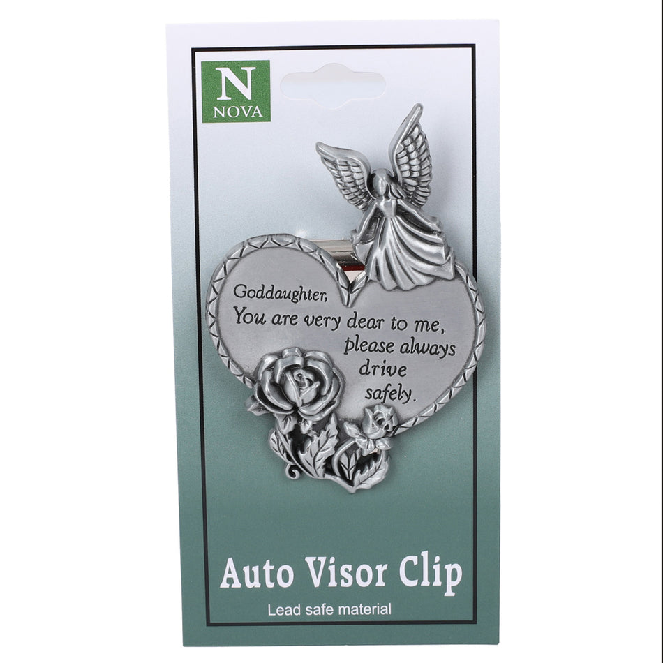 VISOR CLIP HEART GODDAUGHTER PK4