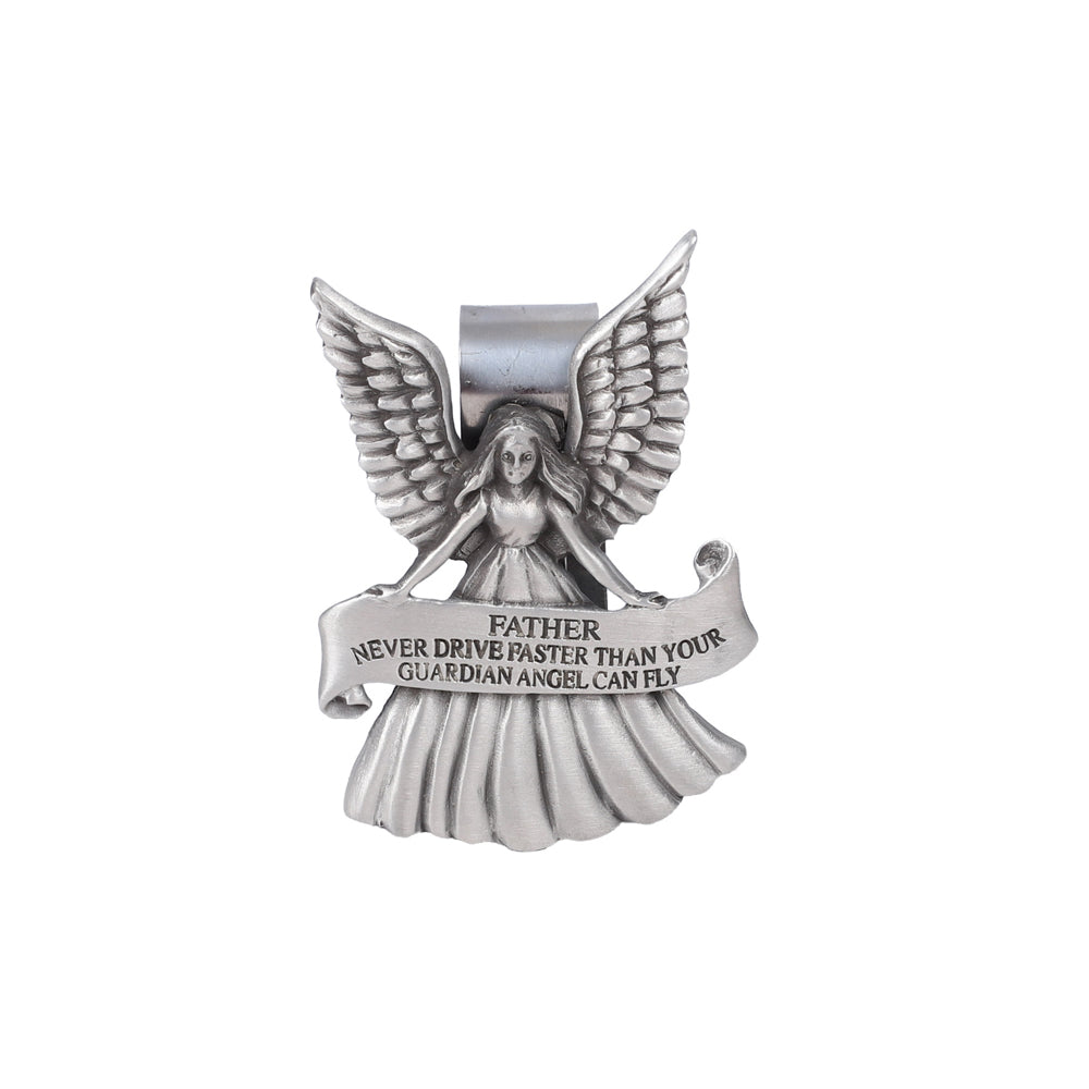 VISOR CLIP ANGEL NEVER DRIVE FASTER FATHER PK4