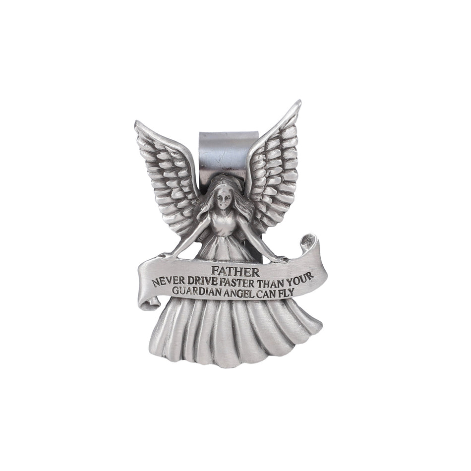 VISOR CLIP ANGEL NEVER DRIVE FASTER FATHER PK4