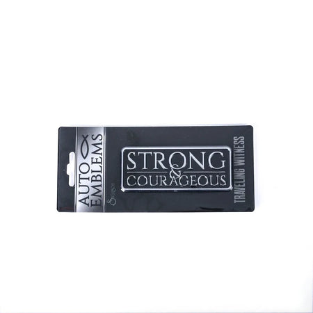 AUTO EMBLEM STRONG & COURAGEOUS SILVER PK6