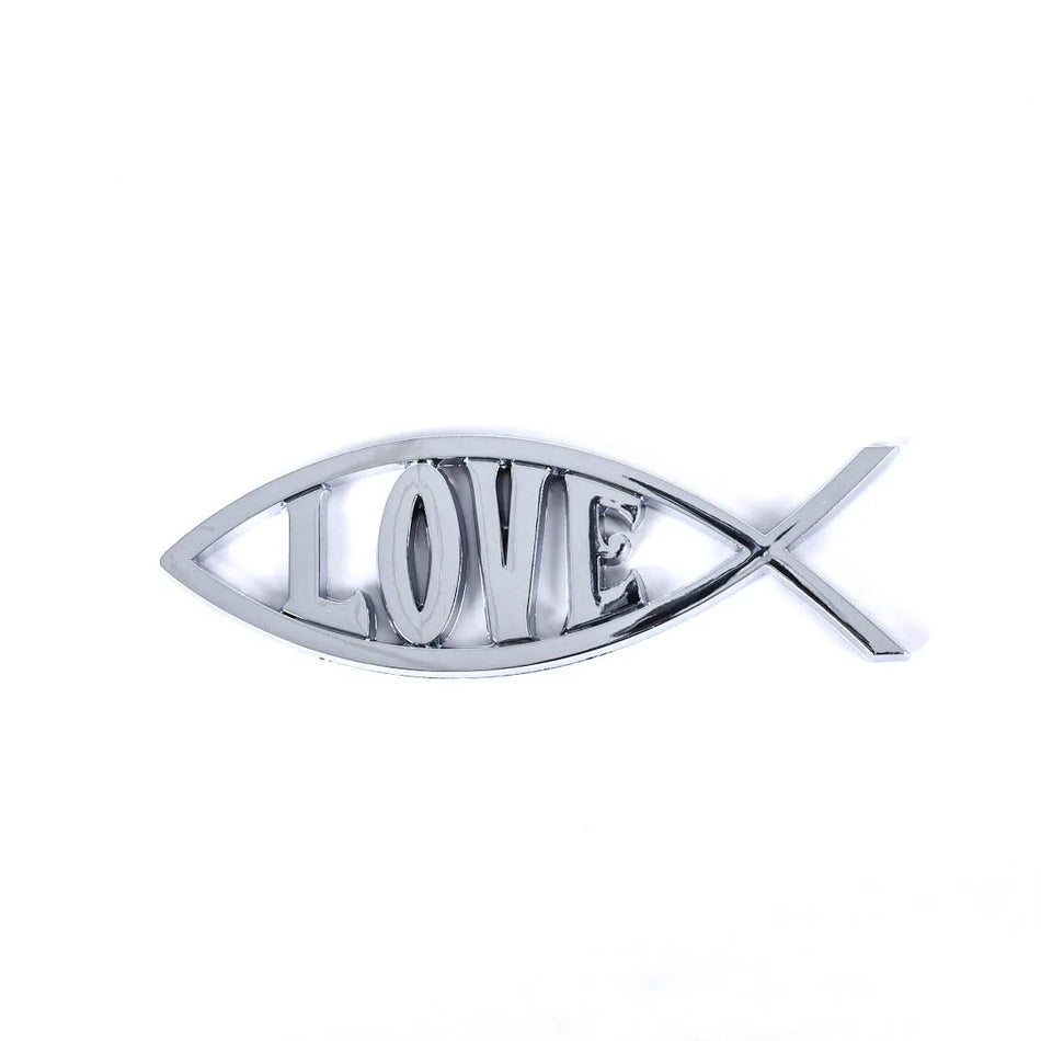AUTO EMBLEM LOVE FISH SILVER PK6