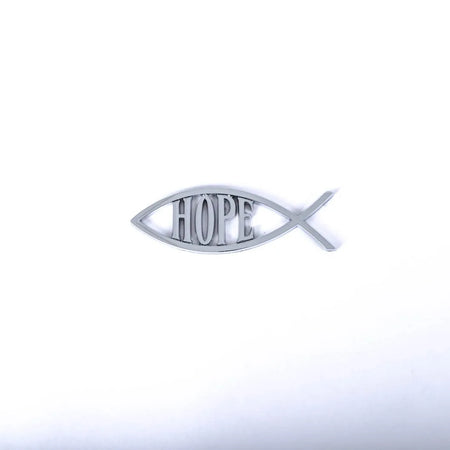 AUTO EMBLEM HOPE FISH SILVER PK6