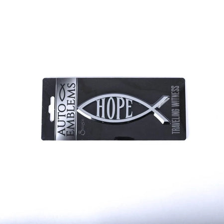 AUTO EMBLEM HOPE FISH SILVER PK6