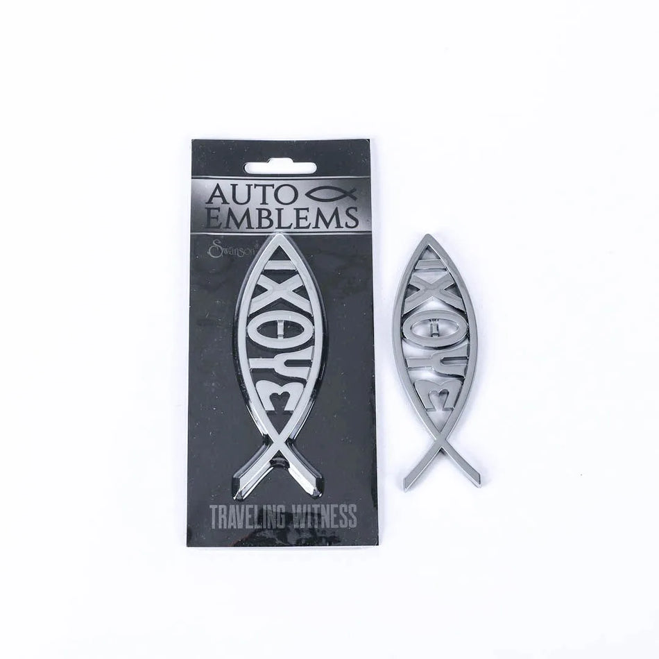 AUTO EMBLEM IXOYE FISH SILVER PK6