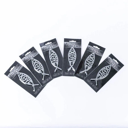 AUTO EMBLEM IXOYE FISH SILVER PK6