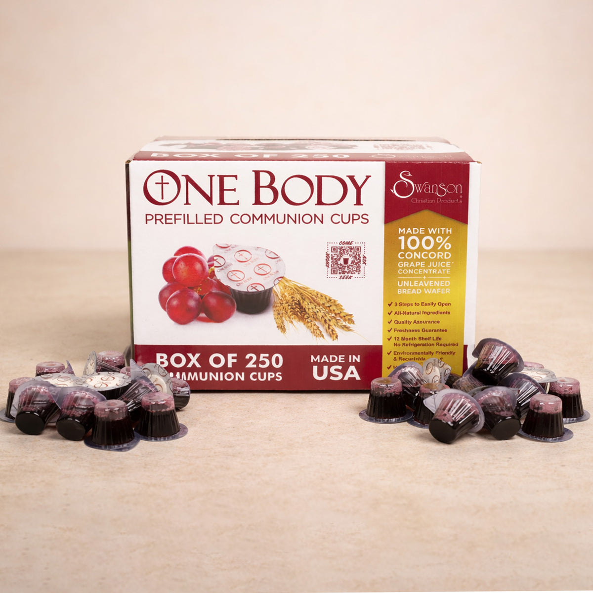 COMMUNION CUPS ONE BODY PREFILLED 250CT