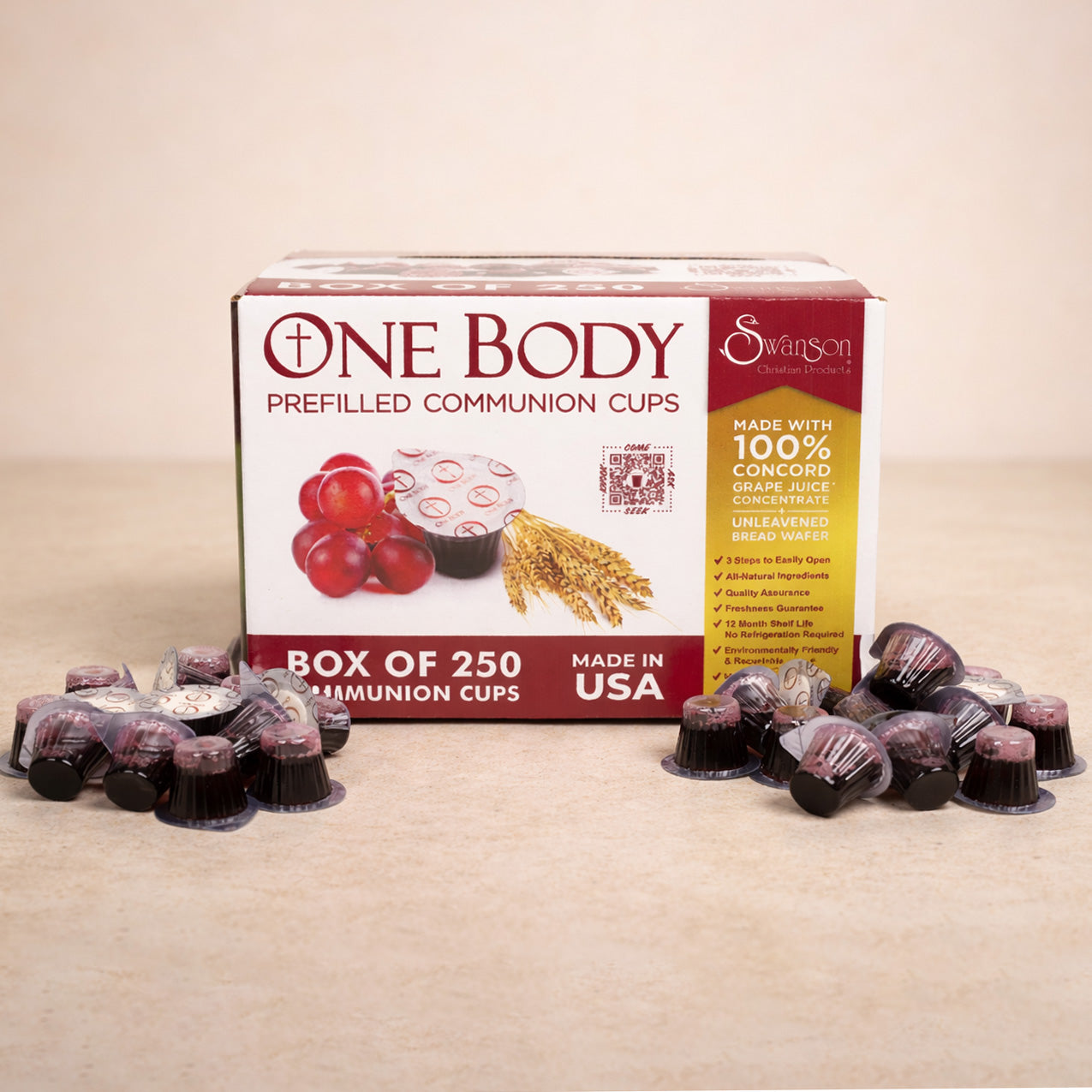 COMMUNION CUPS ONE BODY PREFILLED 250CT