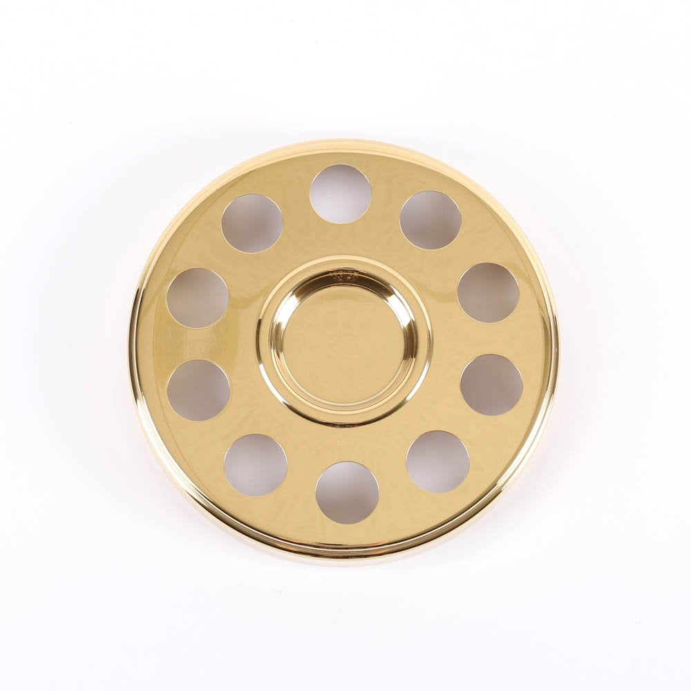 DELUXE COMMUNION MINI BREAD PLATE TRAY & BREAD DISC GOLD