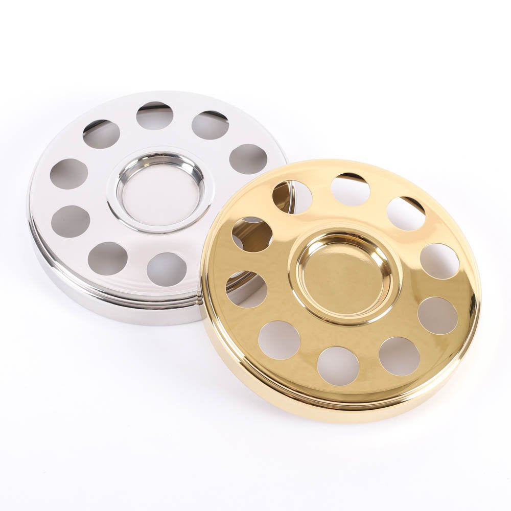 DELUXE COMMUNION MINI BREAD PLATE TRAY & BREAD DISC GOLD
