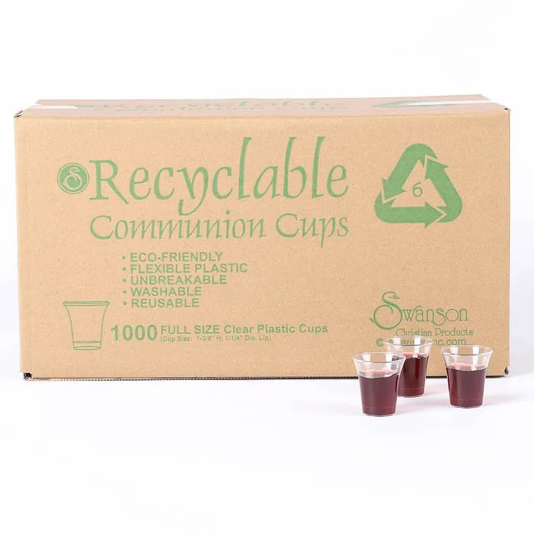 Unbreakable Communion Cups - Recyclable Clear Full Size -1 3/8 In