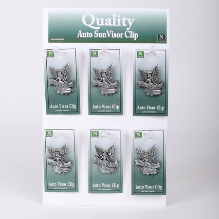 VISOR CLIPS ANGELS DRIVE CAREFULLY DISPLAY PK24