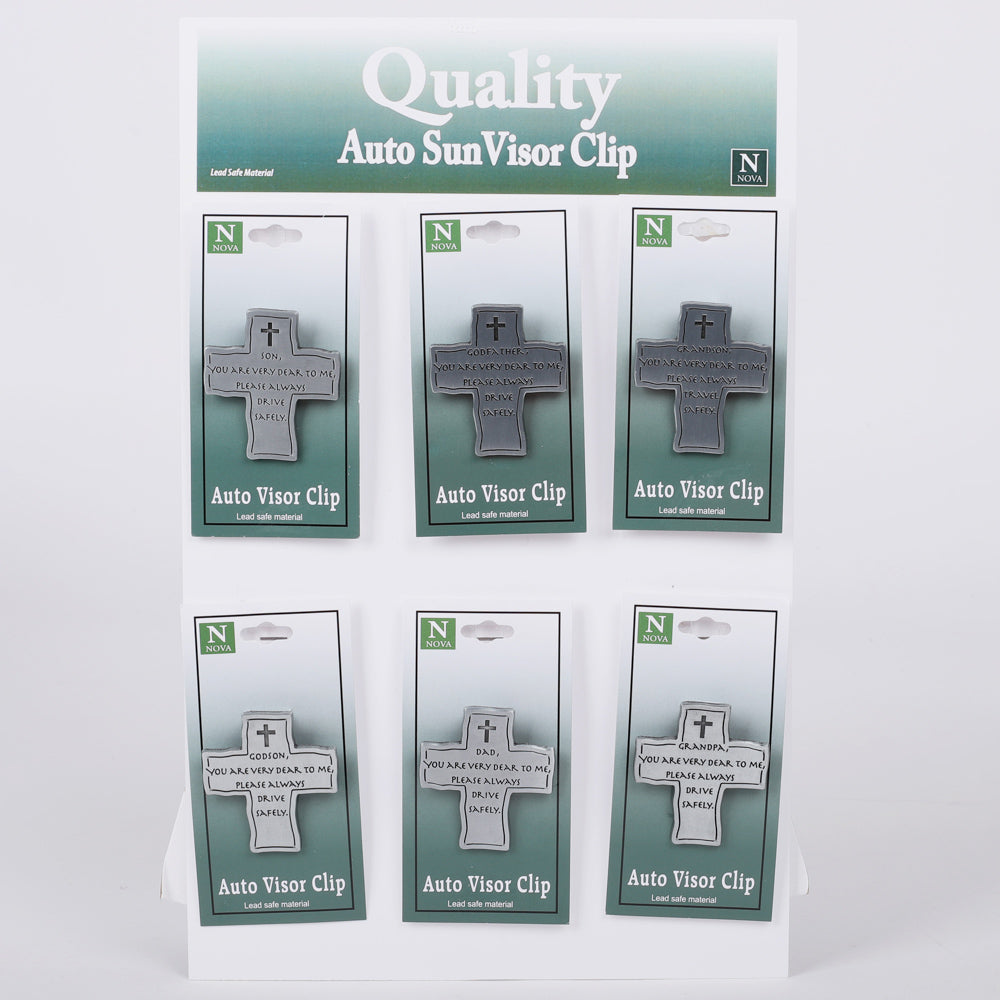 VISOR CLIP MENS CROSSES DISPLAY PK24