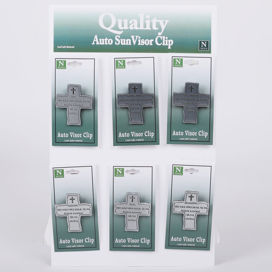 VISOR CLIP MENS CROSSES DISPLAY PK24