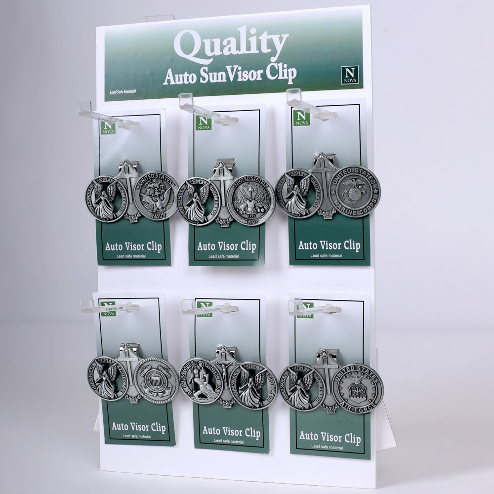 VISOR CLIPS MILITARY DISPLAY PK24