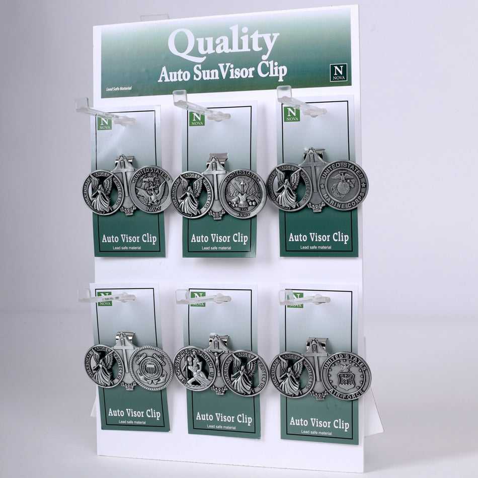 VISOR CLIPS MILITARY DISPLAY PK24