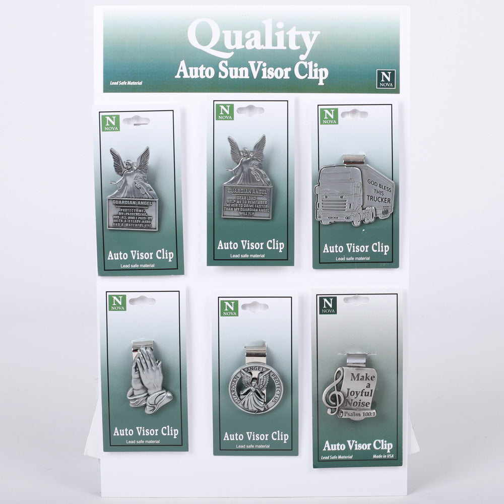 VISOR CLIPS ASSORTED DISPLAY PK24