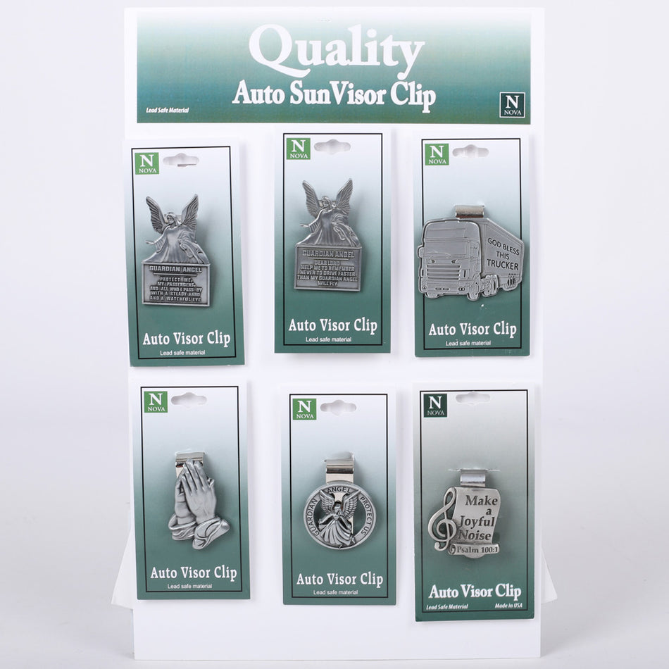 VISOR CLIPS ASSORTED DISPLAY PK24