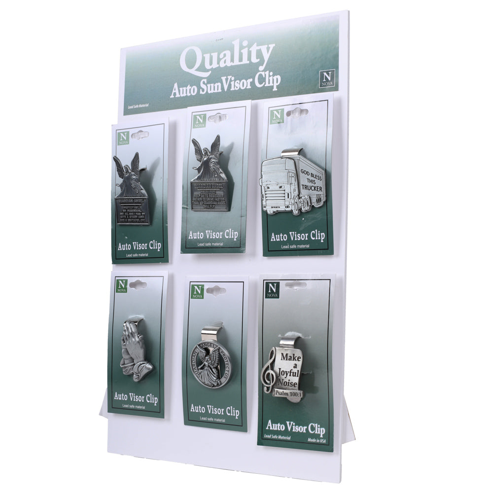 VISOR CLIPS ASSORTED DISPLAY PK24