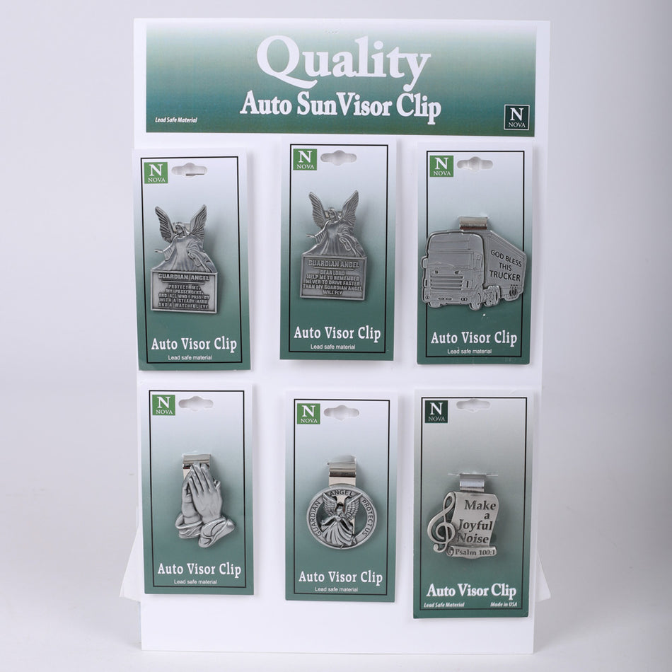 VISOR CLIPS ASSORTED DISPLAY PK24
