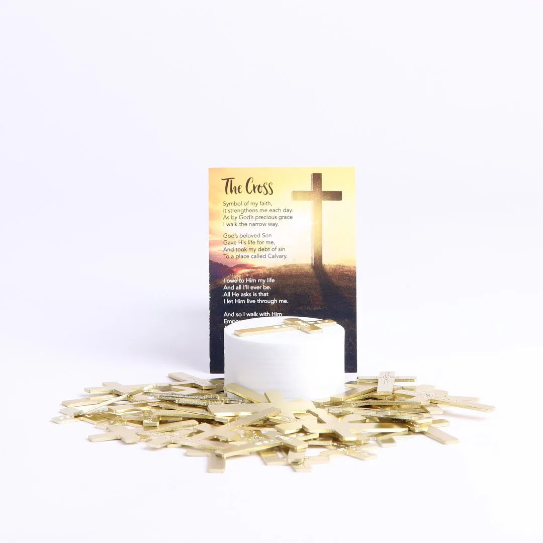 POCKET CROSS GOD LOVES YOU GOLD 1000PK
